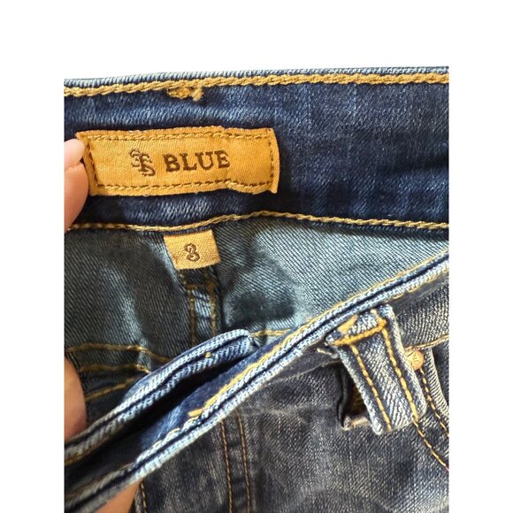 Womens Rolled Cuff Denim Shorts Size 3 By TS Blue Mid-Rise Classic 5-Pocket Desi - Picture 4 of 8